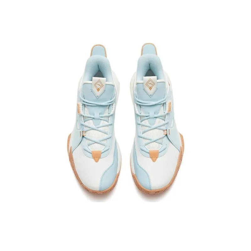Anta Speedy 2 Generations Cushioned Wear Resistant Breathable Coverage Mid Top Basketball Shoes Men's Light Steel Blue-2