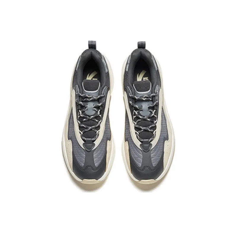 Anta Through Cushioned Slip-Resistant Low-Top Chunky Sneakers Men's Gray-2