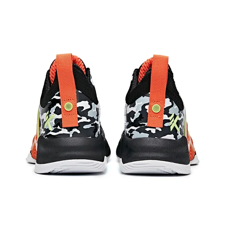 Anta Mountain 1 Anti-Slip Wear-Resistant Low-Top Basketball Shoes Men's Black White Orange-3