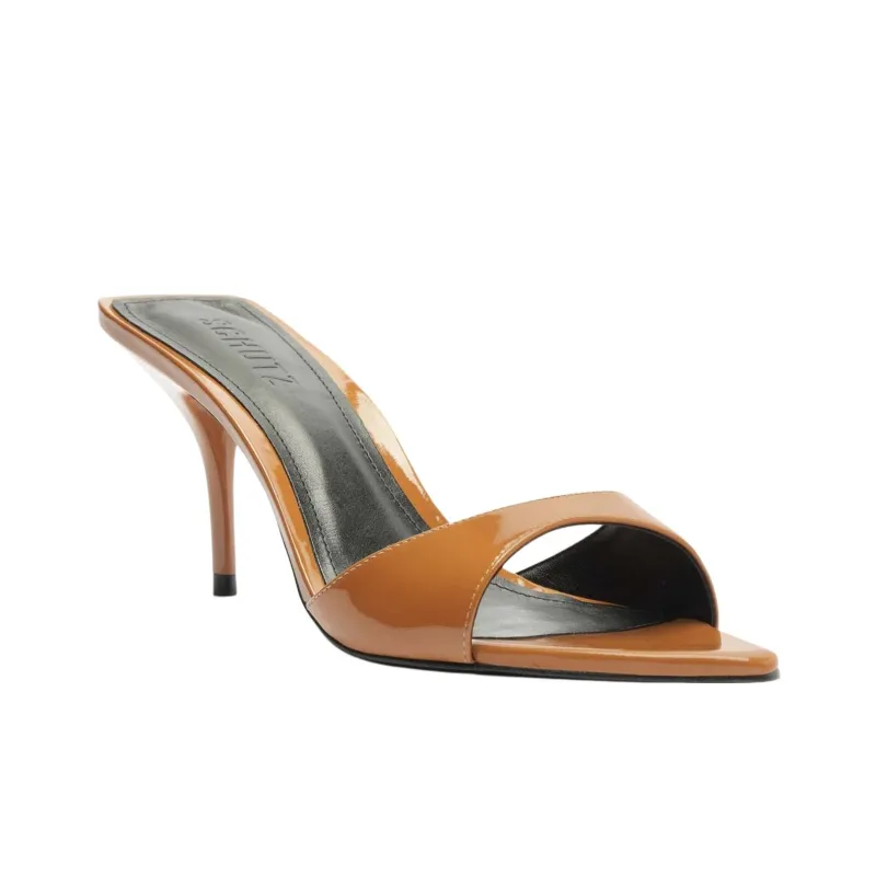 Schutz Slide Slippers 7.5cm Women's Brown-2