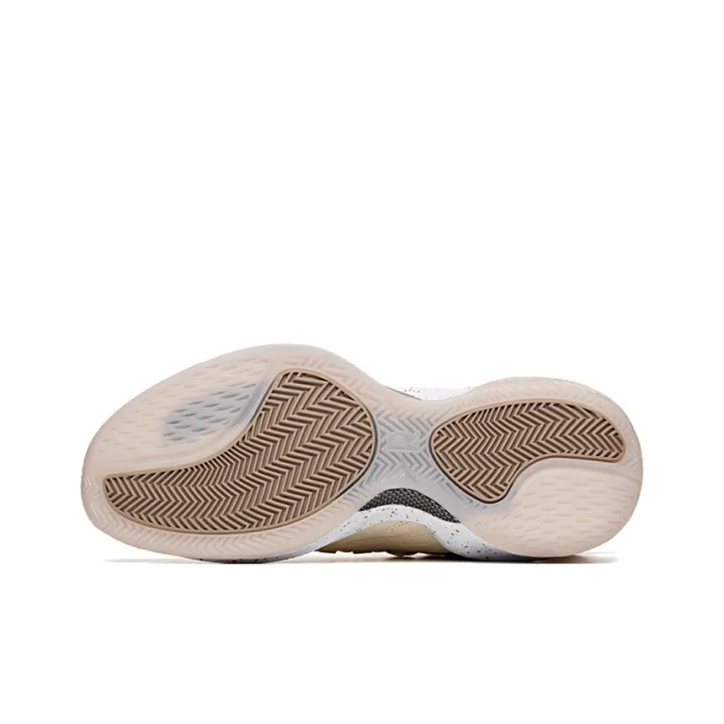 Anta RR6 Cushioning Breathable Low Top Performance Basketball Shoes Men's Light Beige White-4