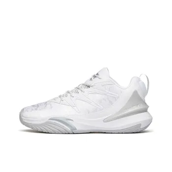 Anta Speed Decision Cushioning Anti Slip And Wear Resistant Low Top Basketball Shoes White Silver