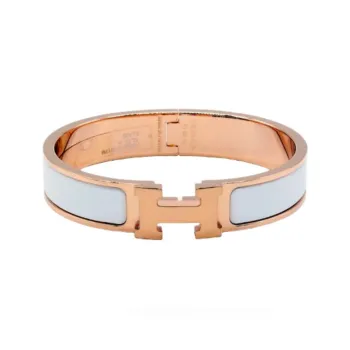 HERMES Bangles Women's Rose Gold/White