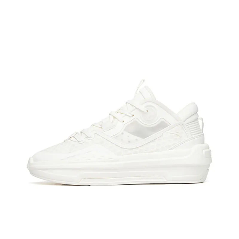 Anta C37 2.0 Breathable And Lightweight Mid Top Skateboard Shoes Women's Ivory White-0