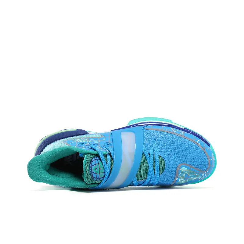 PEAK Flash 2 Generation Basketball Shoes Men Low Top Snow Crystal Blue/Bright Green-4