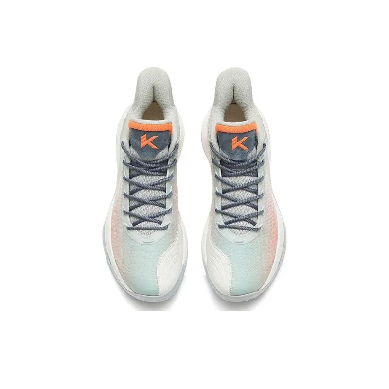 Anta Cushioning Anti Slip And Wear Resistant Coverage Mid Top Basketball Shoes Men's Asphalt Gray-2