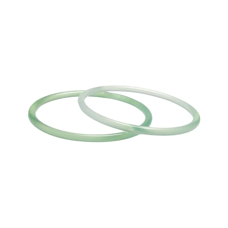 Artisan Lock Heart Jade Chalcedony Bangles Women's-12