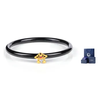 Yi Zhen Ge Hetian Jade S925 Silver Bangles Women's Black Jade