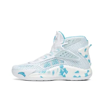 Anta KT5 Cushioning Anti Slip And Wear Resistant High Top Basketball Shoes Men's White Blue