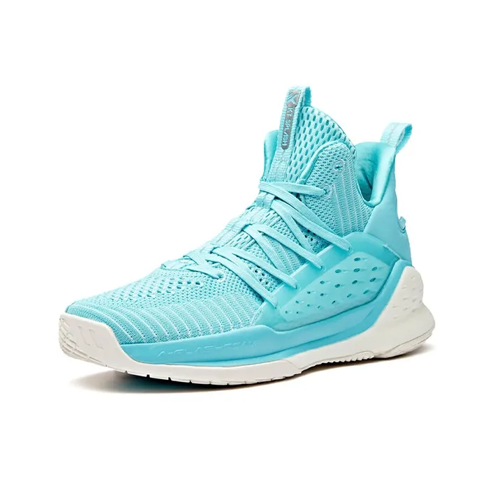 Anta Water Flower 1 KT Cushioning Anti Slip And Wear Resistant Mid Top Performance Basketball Shoes Men's Blue White-1