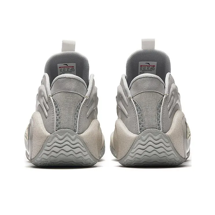 Anta Cement Bubble 4.0 Cushioning Anti-Slip And Wear-Resistant Low-Top Basketball Shoes Men's Light Mauve Gray-3
