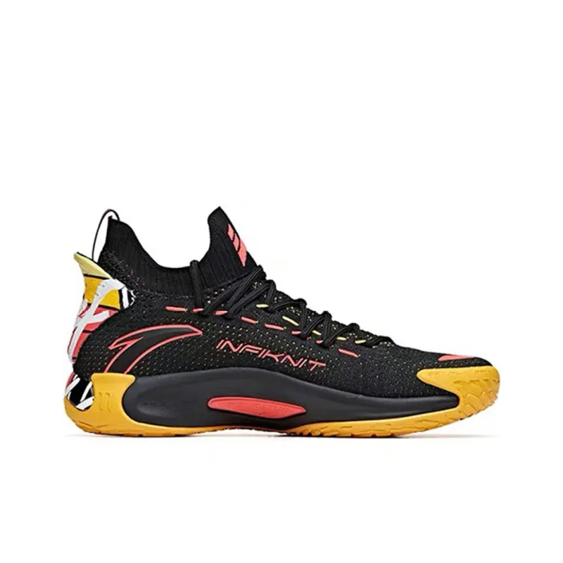 Anta KT5 Thompson Cushioning Anti-Slip And Wear-Resistant Low-Top Performance Basketball Shoes Black Yellow-1