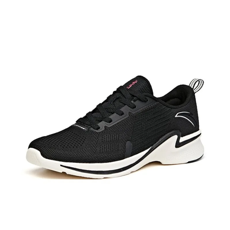Anta Hydrogen Run II Breathable Lightweight Cushioning Low Top Running Shoes Women's Black-1