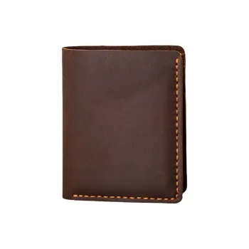 Back Step Top Grain Cow Leather Genuine Leather Short Wallets Regular Men's Coffee/Black/Peacock Blue