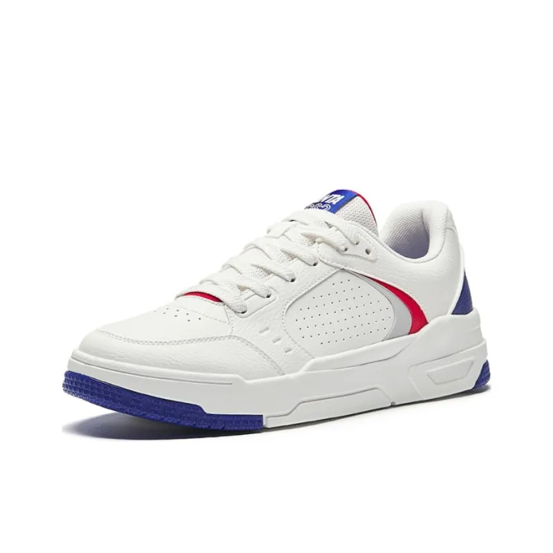 Anta 982GZ Abrasion Resistant Breathable Low Top Skateboard Shoes Men's White Blue-1