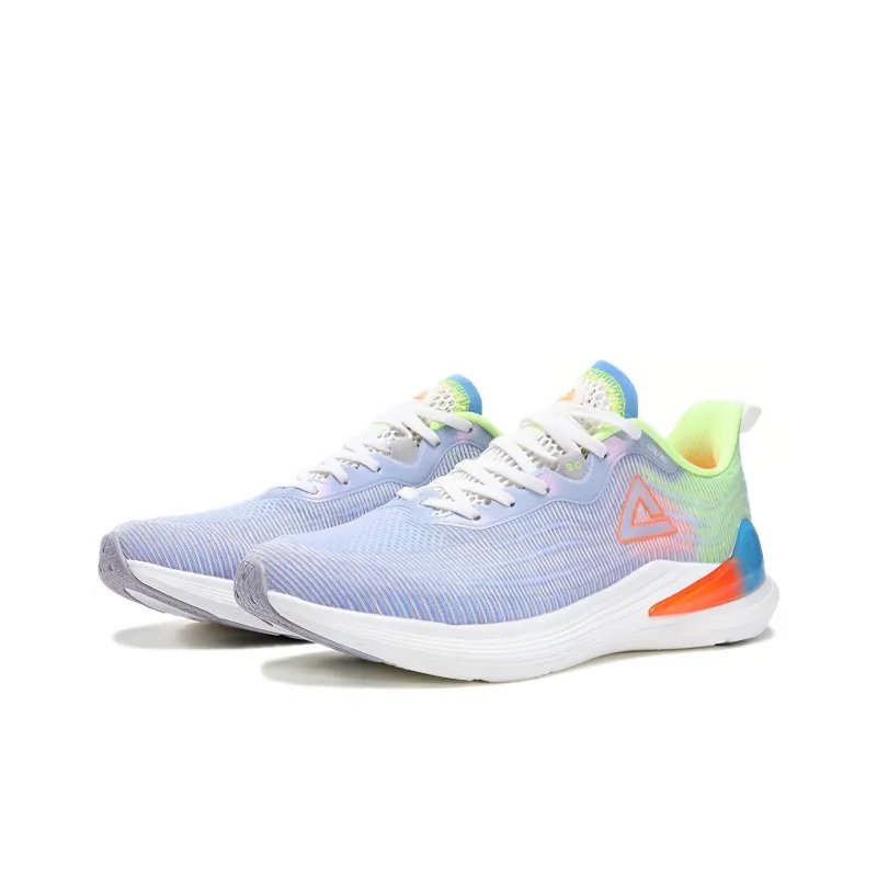 PEAK Rive 003 Cushioning Breathable Lightweight Low-Top Running Shoes Men's Light Blue Floral Yarn-2