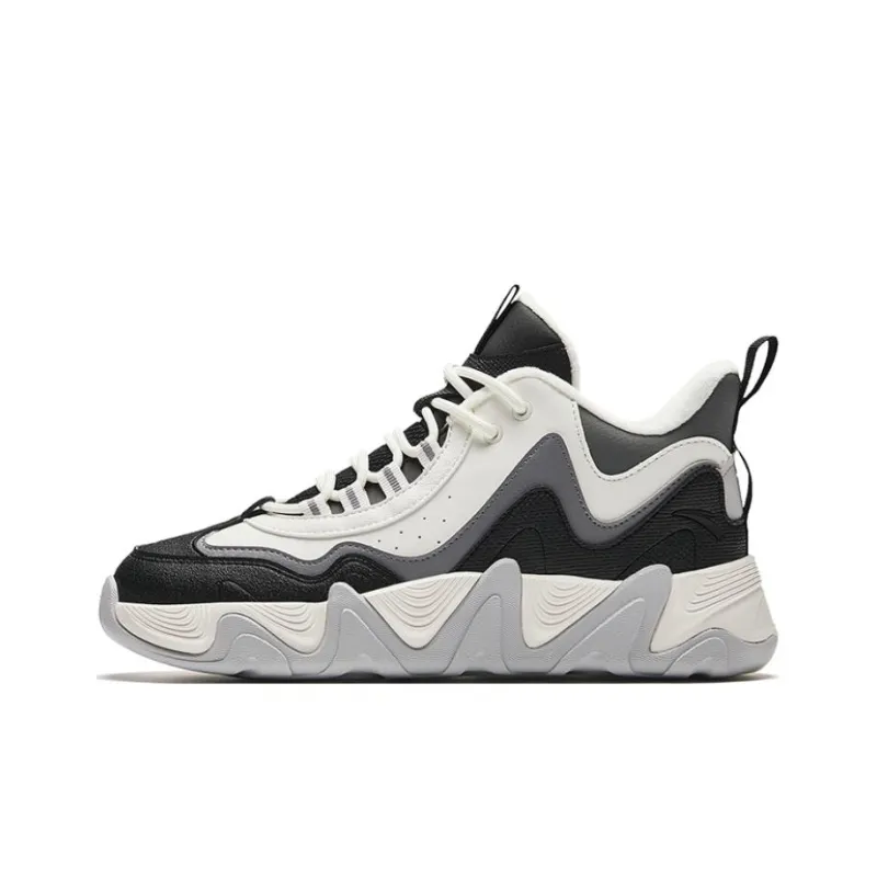 Anta Back Wave 1.0 Slip Resistant Mid Top Casual Shoes Women's Black Gray Color-0