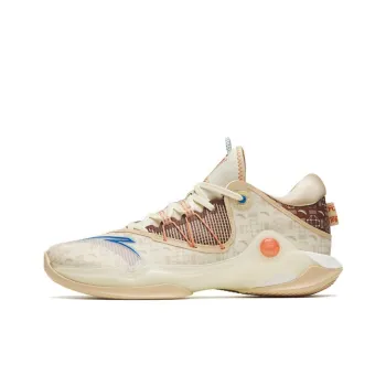 Anta Skyline 1 Anti Slip Wear Resistant Low Top Basketball Shoes Light White Brown Yuanxiao Color Scheme