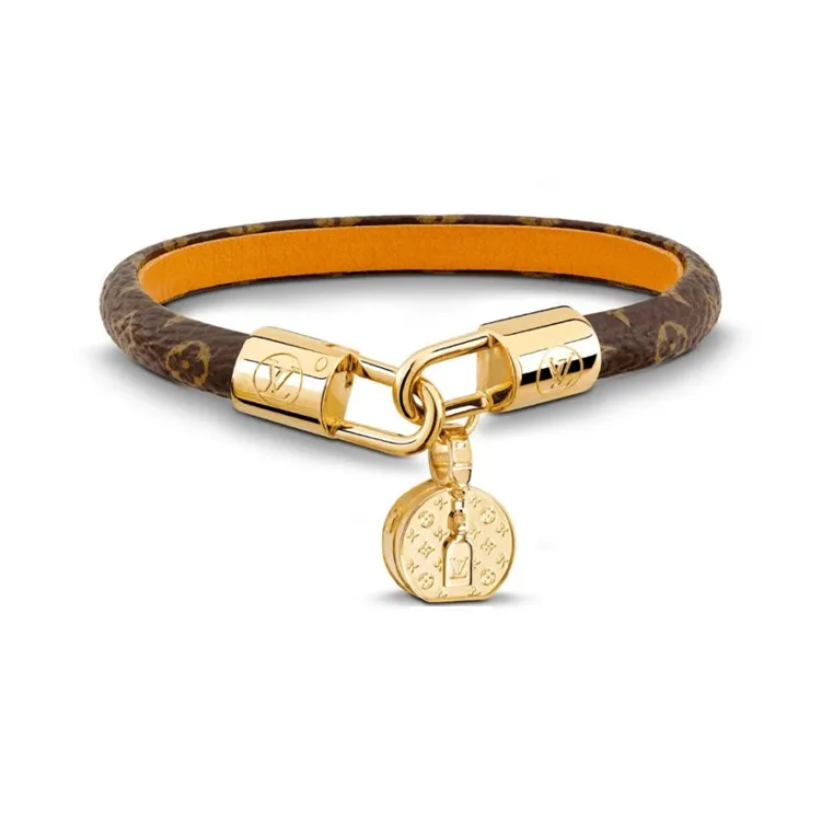 LOUIS VUITTON Calfskin Monogram Bangles Women's Brown-0