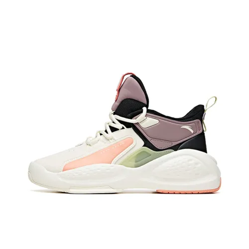 Anta Bastard Life Collection High Top Skateboard Shoes Women's White Black Purple