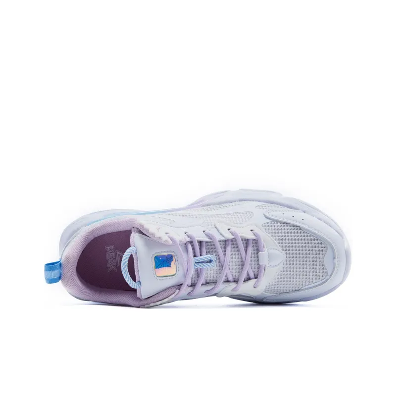 PEAK Man Xing Chunky Sneakers Women's Low Top Large White Light Purple-4