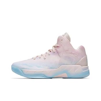 Anta KT1 Pro Cushioning Anti Slip And Wear Resistant Breathable Coverage Support High Top Basketball Shoes Pink Blue