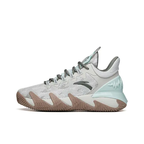 Anta Reverse Blade Anti Slip And Wear Resistant Lightweight Low Top Basketball Shoes Men's Gray Green
