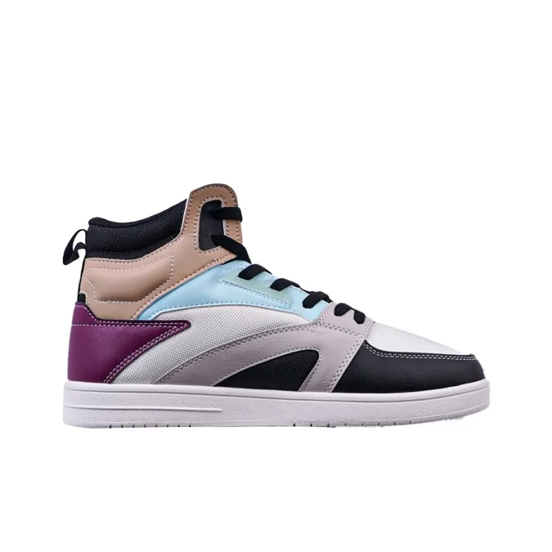 Anta Street Naughty High-Top Skateboard Shoes Men's White Gray Brown-1