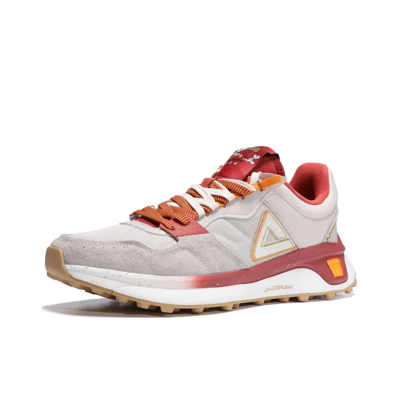 PEAK Flick 70s Attitude Collection Cushioning, Wear Resistant Low Top Sports Casual Shoes Women's Ivory Yellow-1