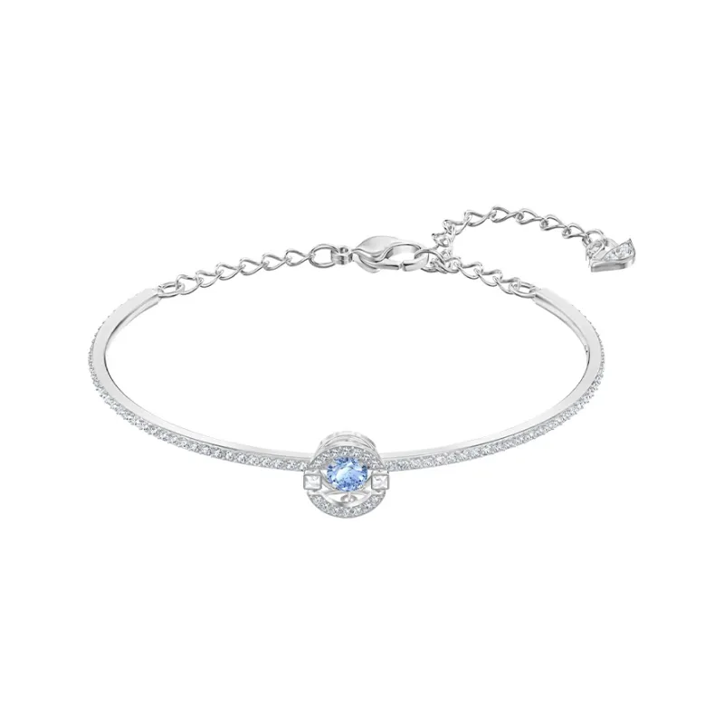 Swarovski Rhodium Plated Bangles Women's Blue-0