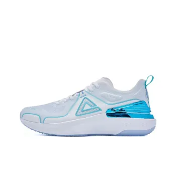 PEAK Taichi 4.0 Pro Cushioned Anti Slip Wear Resistant Breathable Lightweight Low Top Running Shoes Men's White Blue
