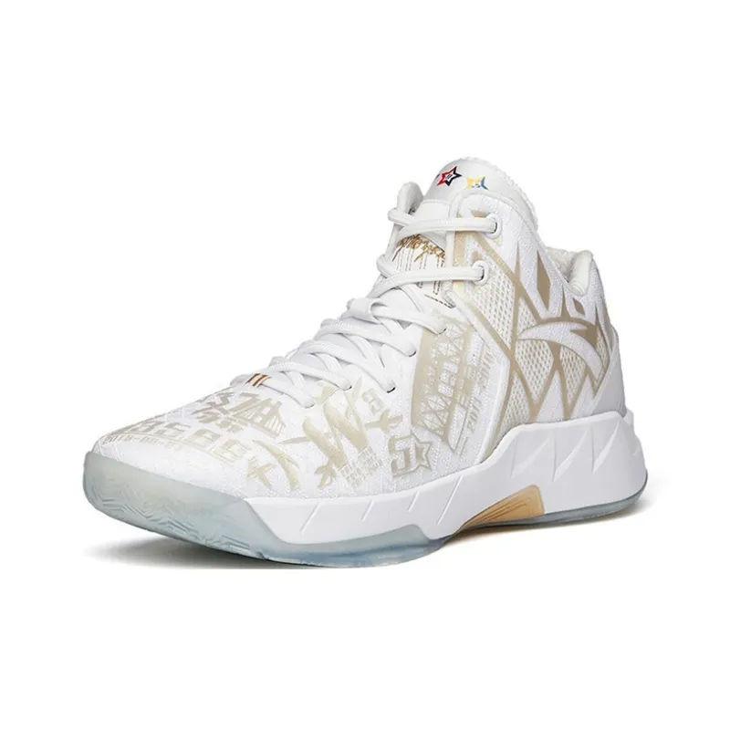 Anta KT1 Pro Abrasion Resistant Breathable High Top Nitrogen Technology Basketball Shoes Men's White Gold-2