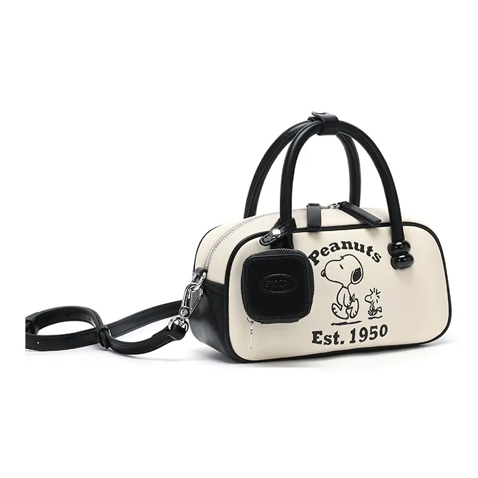 SNOOPY PU Handbag Crossbody Bag Regular Women's Black-1