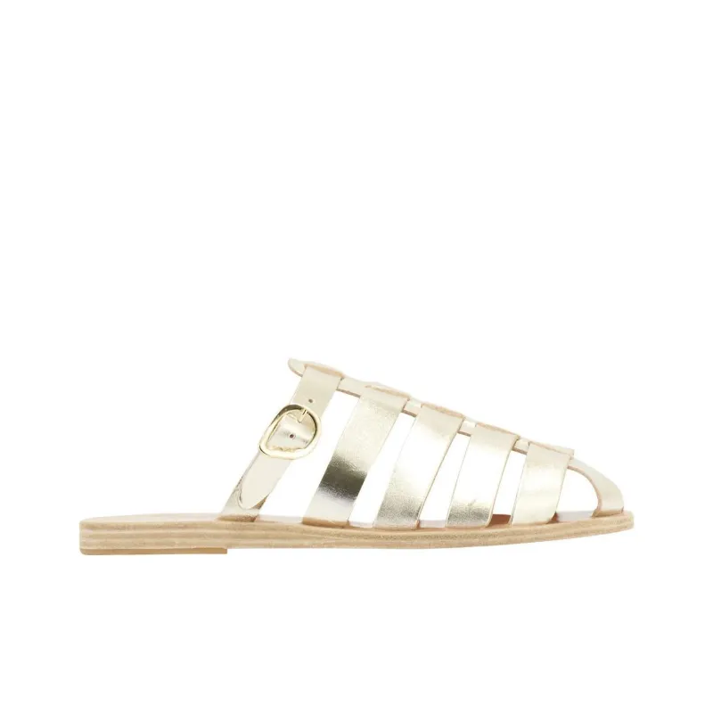 ANCIENT GREEK SANDALS Wrap-toe Slippers Women's Gold-1