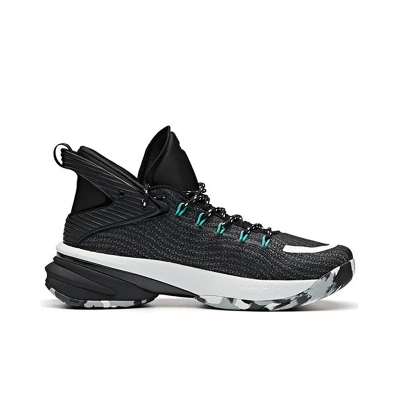 Anta UFO2.0 Celestial 2 Abrasion Resistant Slip Resistant Mid Top Performance Basketball Shoes Men's Black White-1