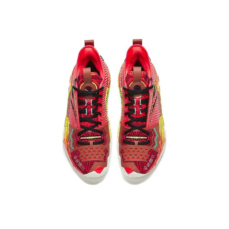 Anta Frenzy 5 Pro  Strength Cushioning Wear Resistant Low Top Basketball Shoes Men's Red-2