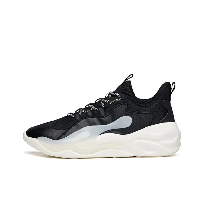 Anta Chao Worship 2.0 Life Collection Anti Slip Wear Resistant Low Top Casual Shoes Men's Black White-0