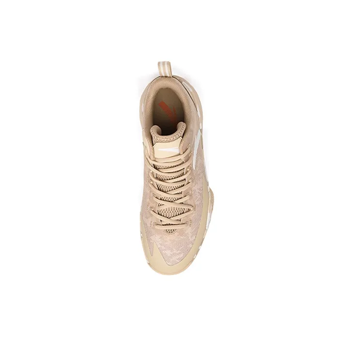 Anta Rhomboid Cushioning Anti-Slip Wear-Resistant Breathability Low-Top Performance Basketball Shoes Men's Oat Gray-2