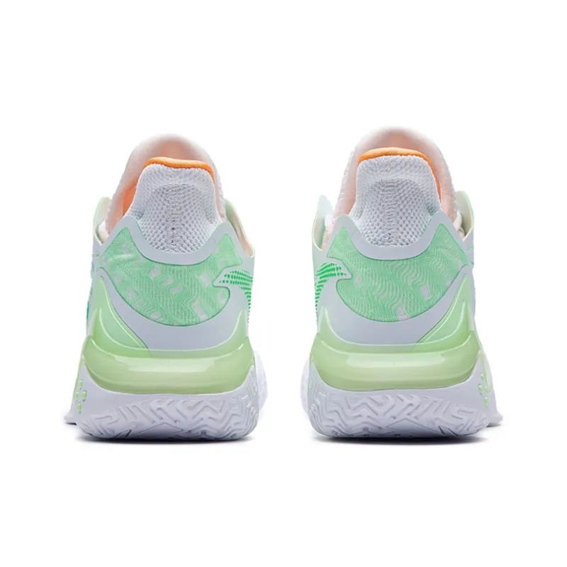 Anta Shock Wave 4 Low-Top Performance Basketball Shoes Men's White Green-3