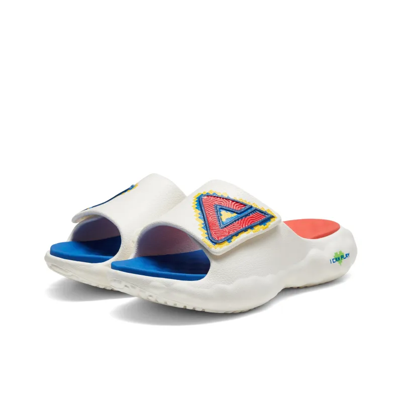 PEAK State Pole Cloud Quiet Slide Slippers Women's Ecru Orange Red-2