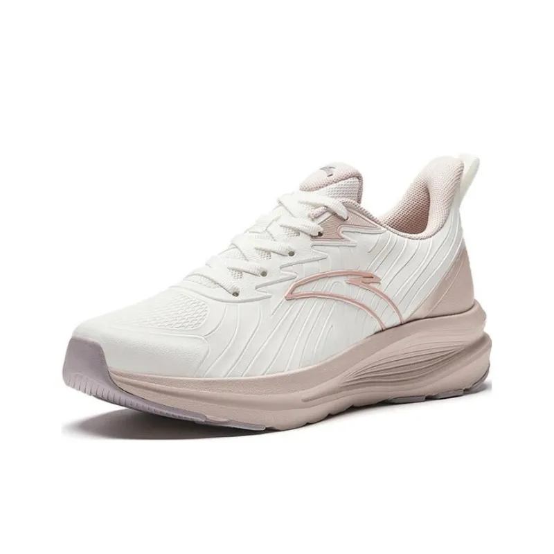 Anta Cloud Journey Slip Resistant Low Top Casual Running Shoes Women's White Gray-1