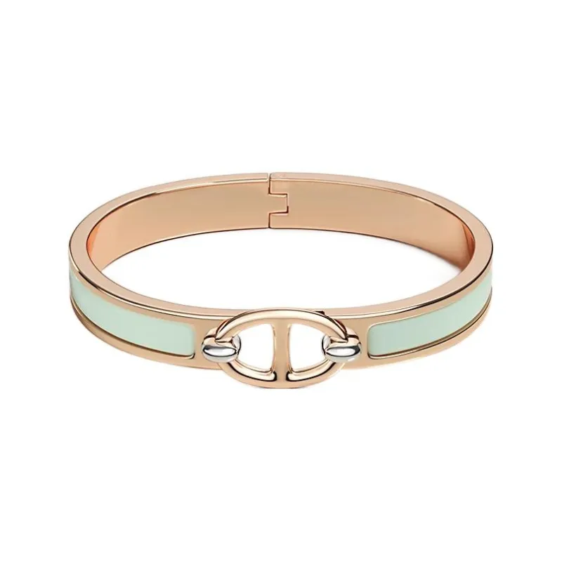 HERMES 2000 2024 Enamel Mini Clic Chaine D'Ancre Bracelet Pm Costume Bracelet-0