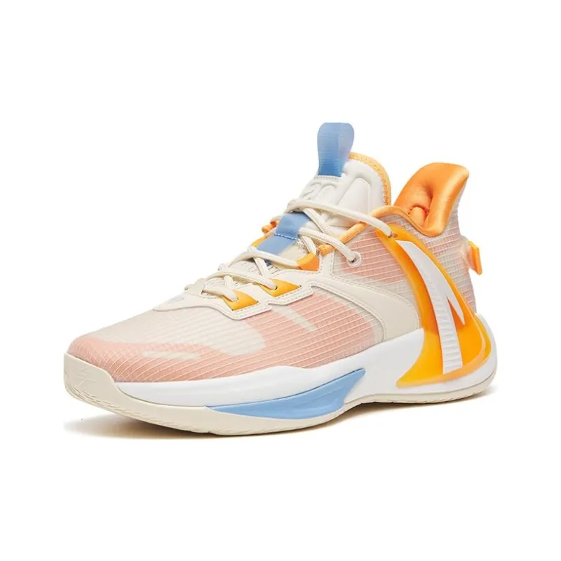 Anta Swoosh 2.0 GH Cushioning Anti Slip And Wear Resistant Low Top Basketball Shoes Men's Orange White-1