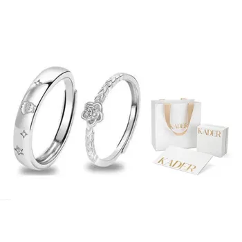 KADER S925 Silver Rings Unisex Silver White
