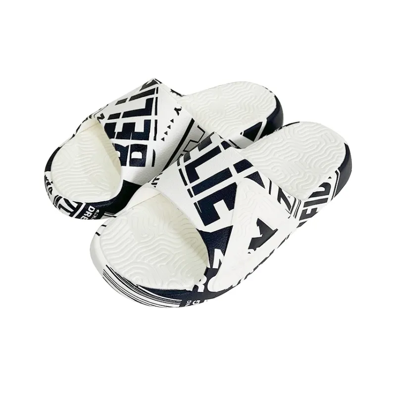 PEAK Statistic Sandals EVA Massage Slip Resistant Abrasion Resistant Odor Resistant Slide Slippers Men's Black White-2
