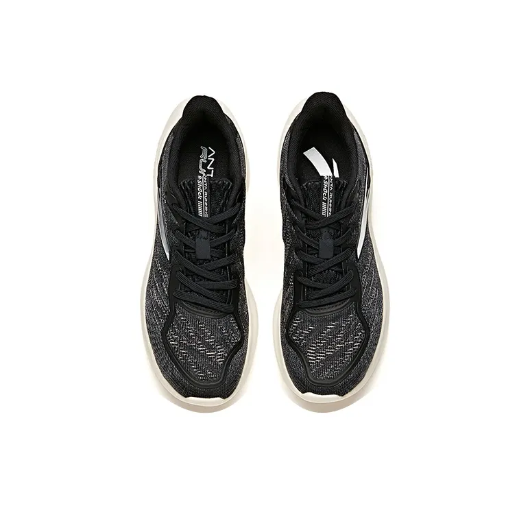 Anta A Shock Slip Resistant Breathable Low Top Running Shoes Women's Black White Casual-2