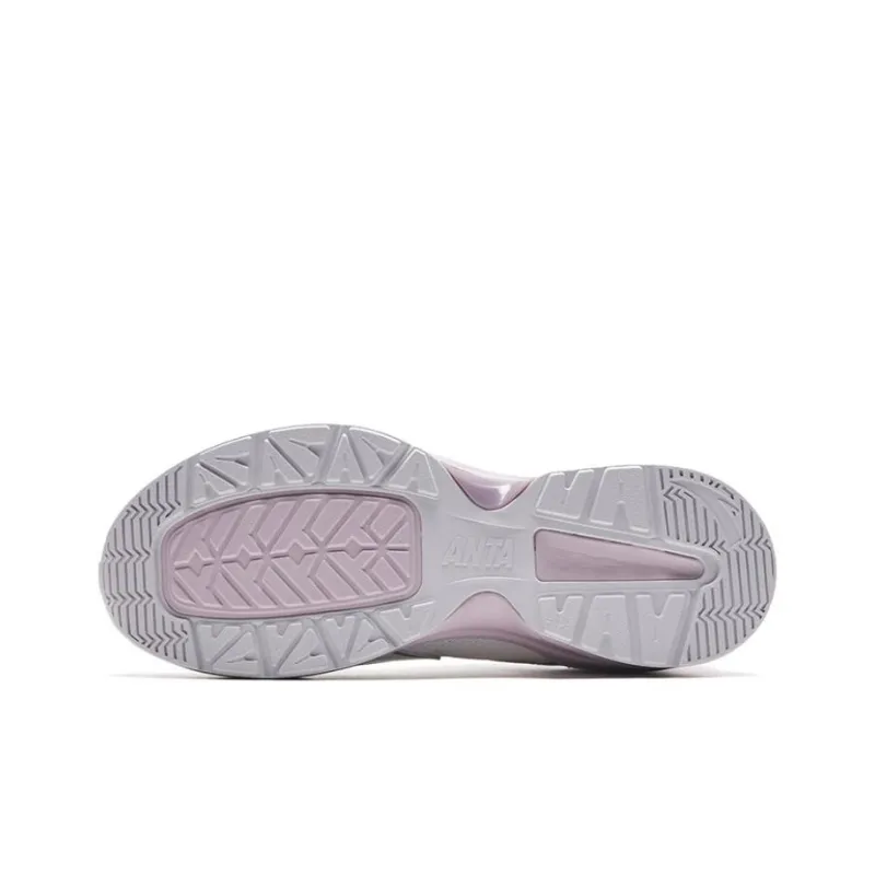 Anta Millennium Glacier Wear Resistant Low Top Chunky Sneakers Women's White Pink-4