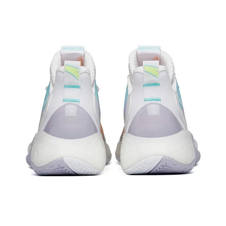ANTA Bubble Bomb Basketball Shoes Men Low Top Ivory White/Fluorescent Aqua/Light Rainbow Pink-4