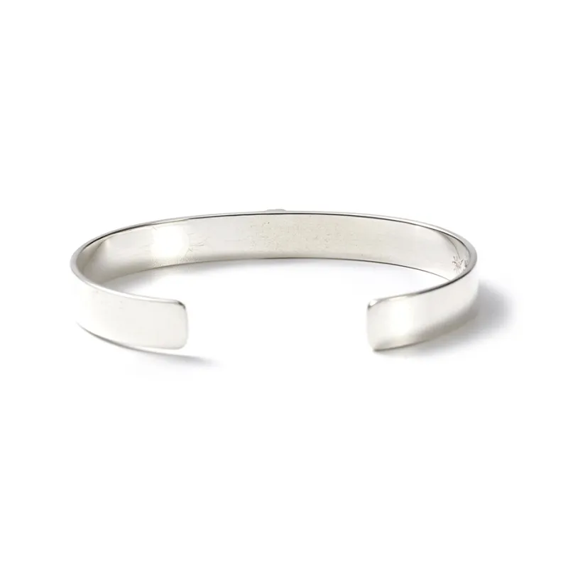 GOD SUNS Pure Silver With Rose Gold Accent Silver Bangle Unisex-1