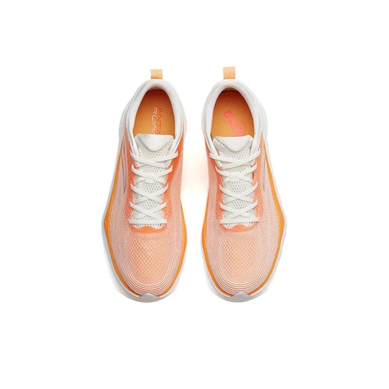ANTA Four Generations Of Hydrogen Running Running Shoes Men Low Top Ivory White/Yellow Orange-3